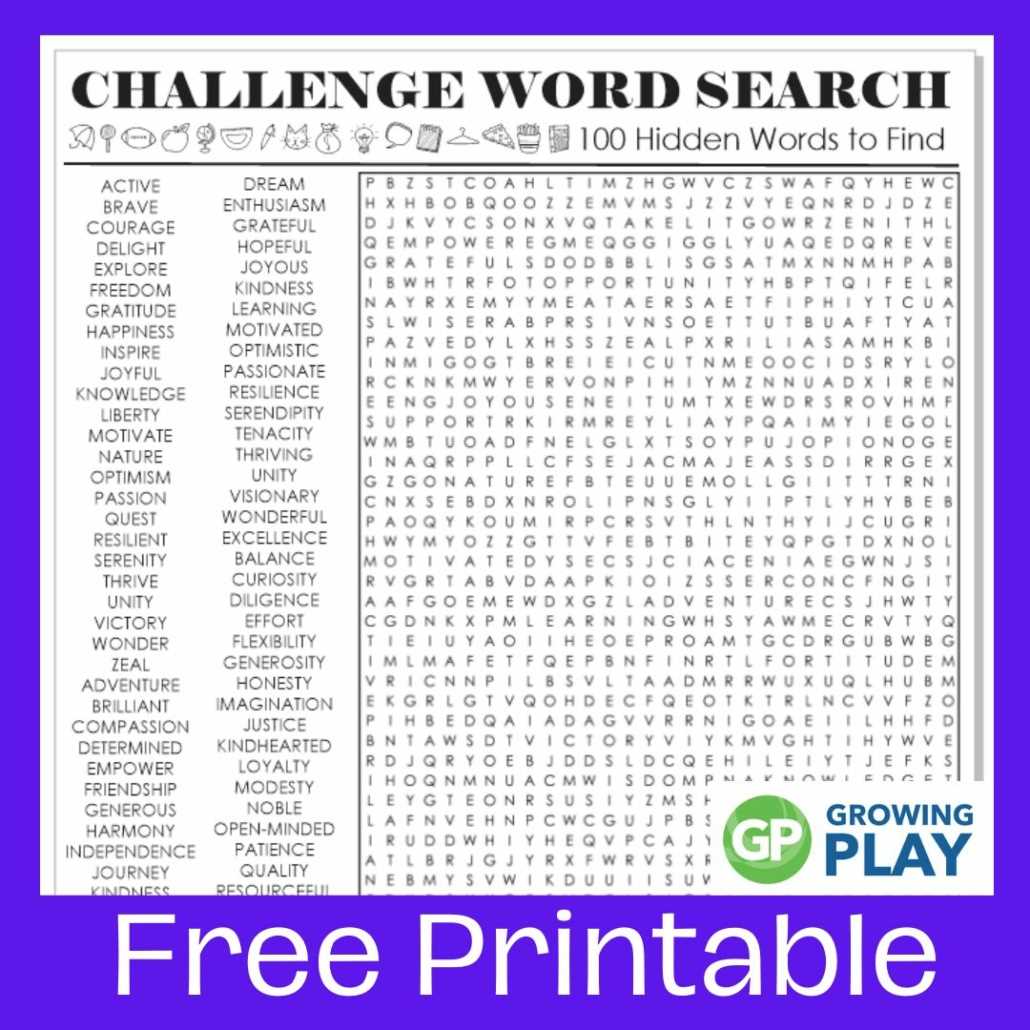 difficult free word search printable