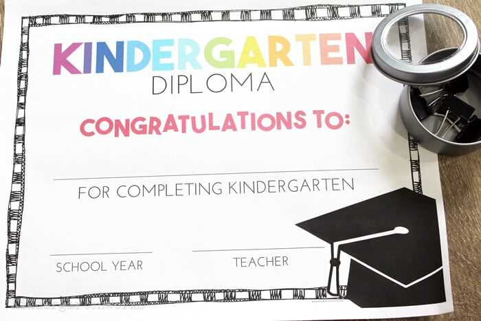 diploma for kindergarten printable