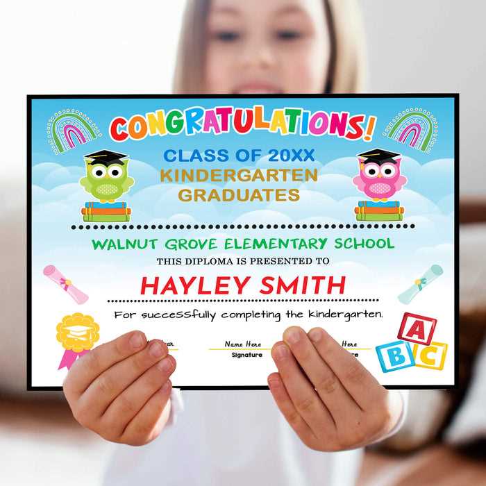 diploma for kindergarten printable