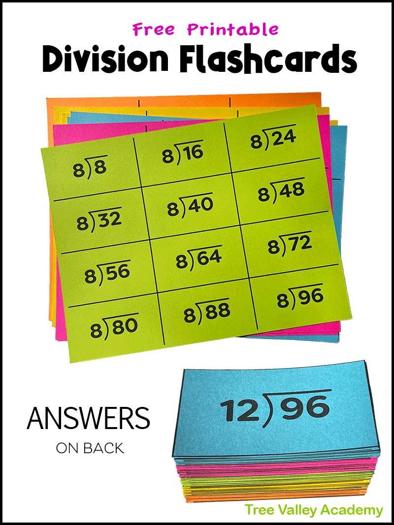 division flash cards printable division flash cards printable