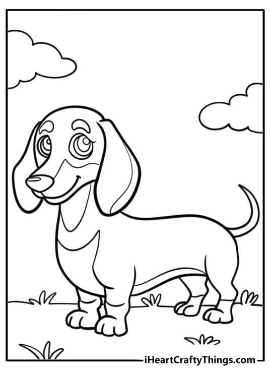dog color pages printable