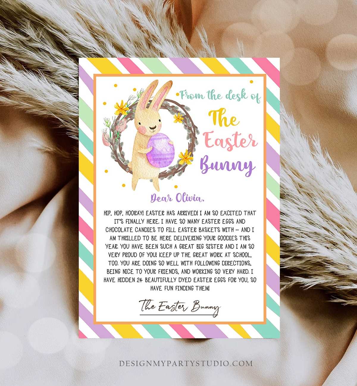 easter bunny printable letter easter bunny printable letter