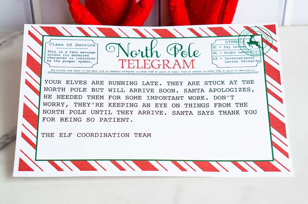 elf on shelf arrival letter printable