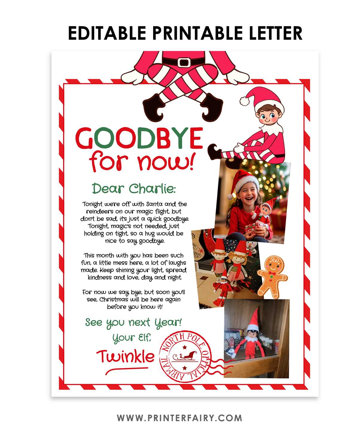 elf on the shelf printable letter free