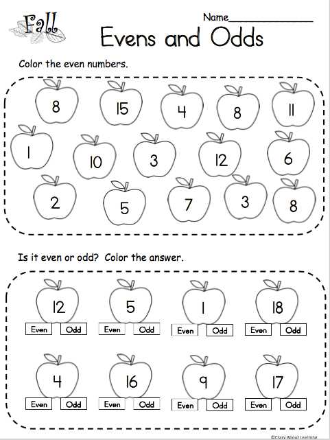 even and odd printable