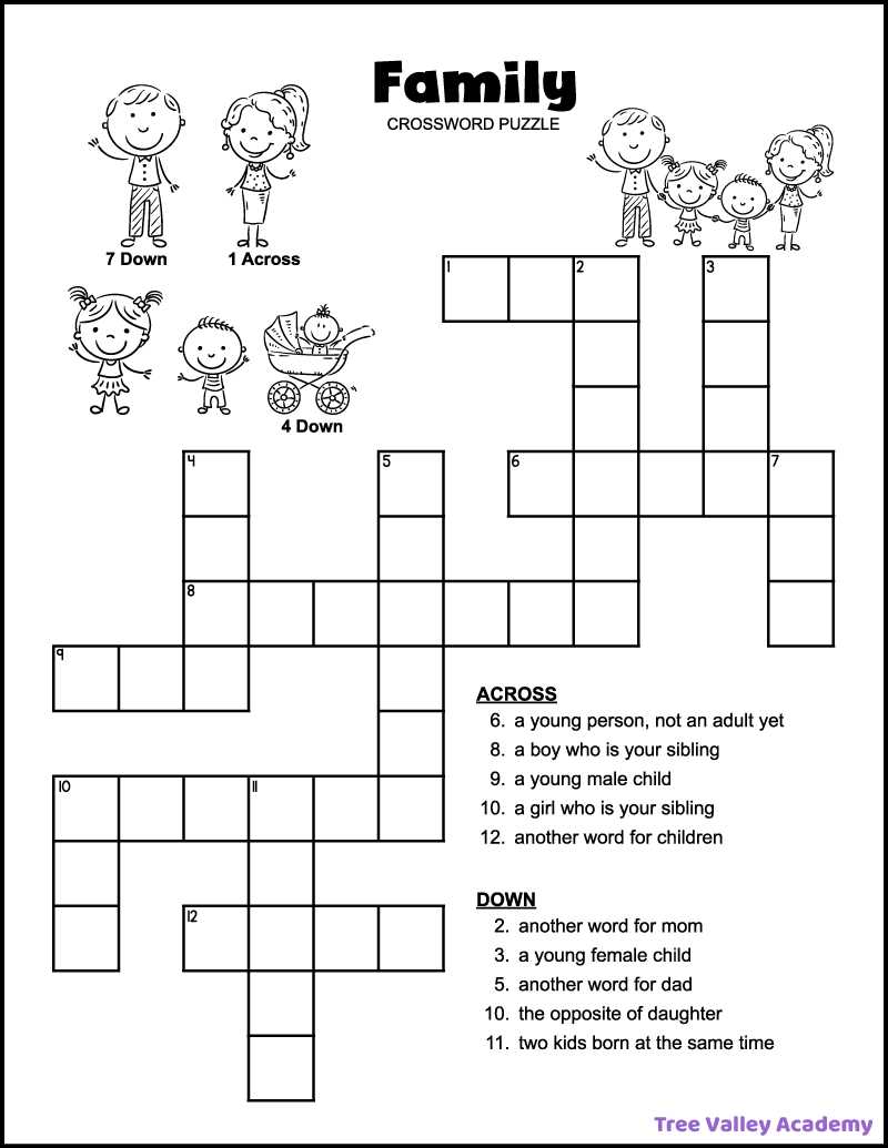 family crossword puzzle printable family crossword puzzle printable