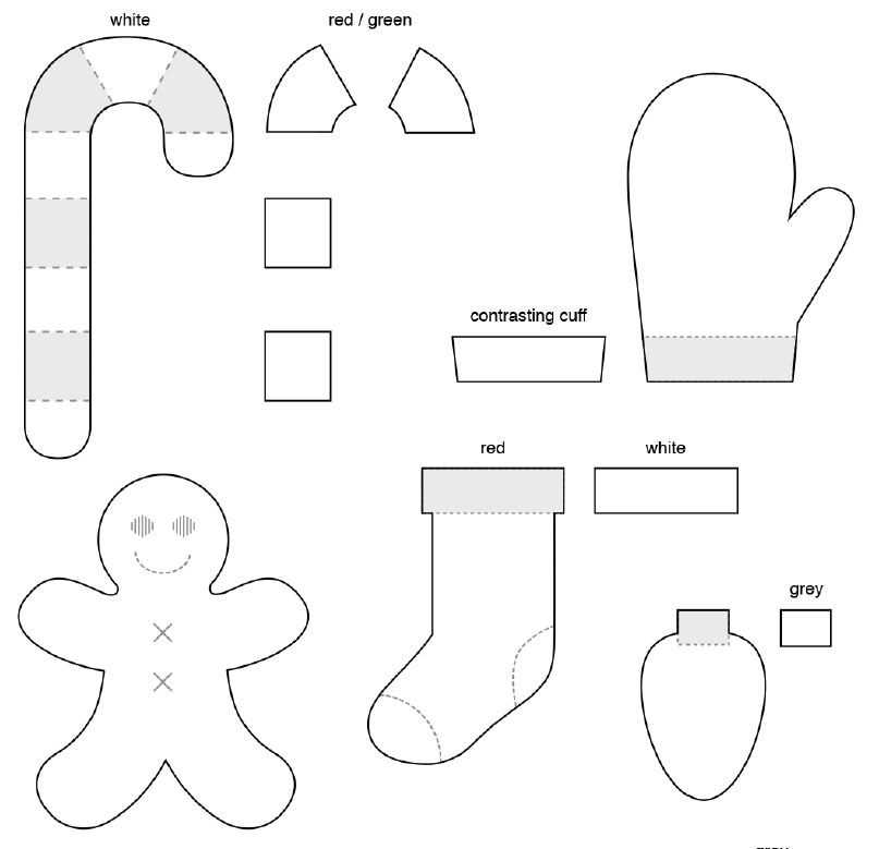 felt ornament patterns free printable