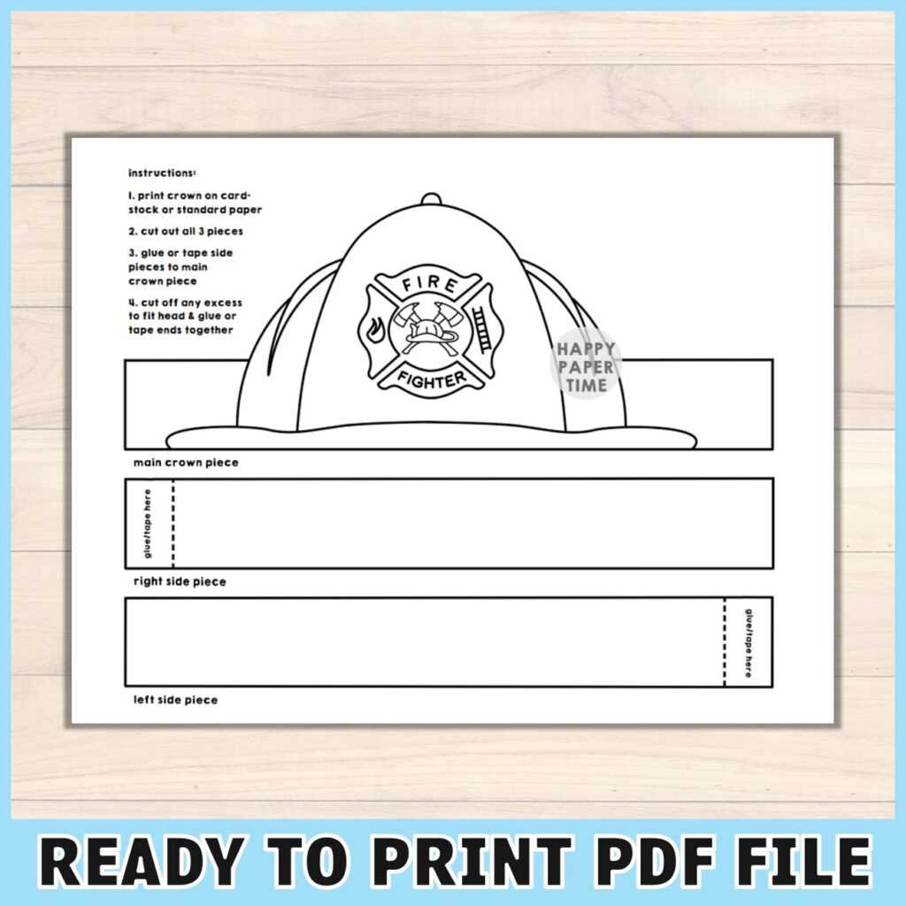 firefighter hat printable free firefighter hat printable free