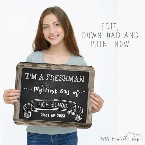 first day of 9th grade free printable