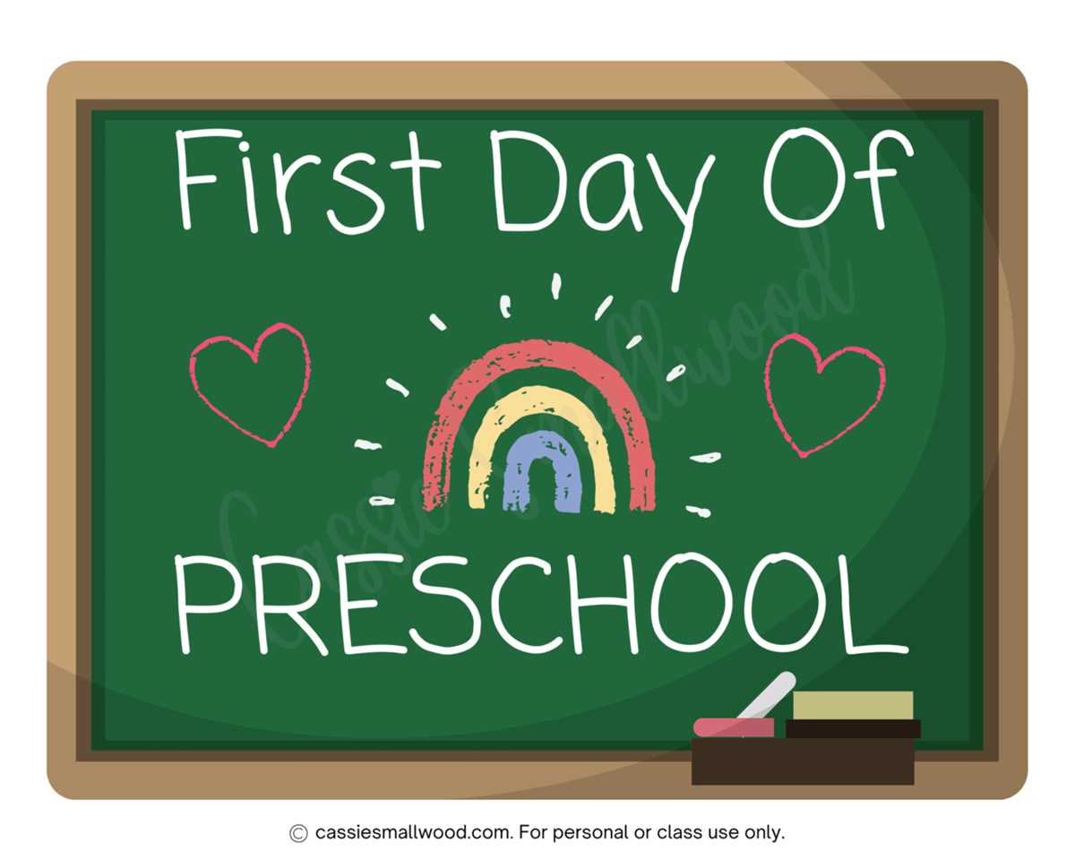 first day of kindergarten printable signs