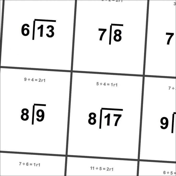 flash cards division printable