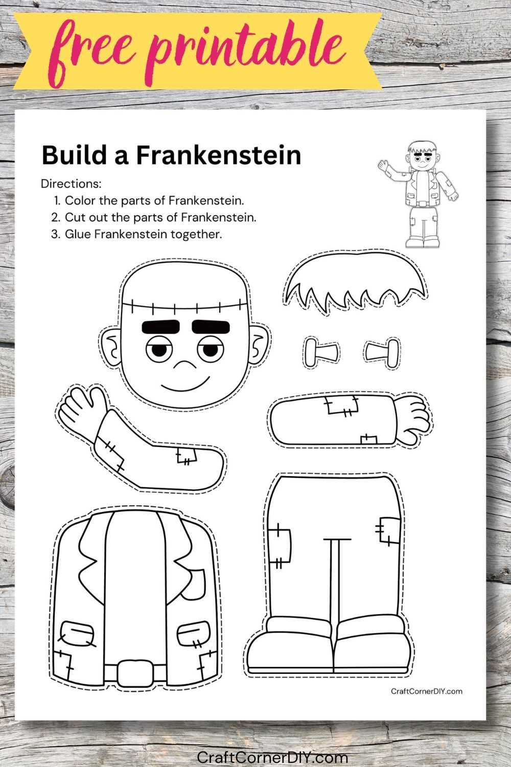 frankenstein template printable frankenstein template printable