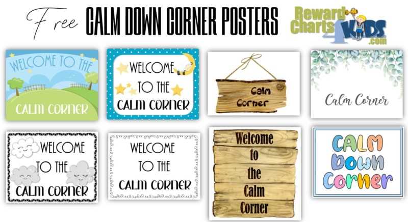 free calming corner printables