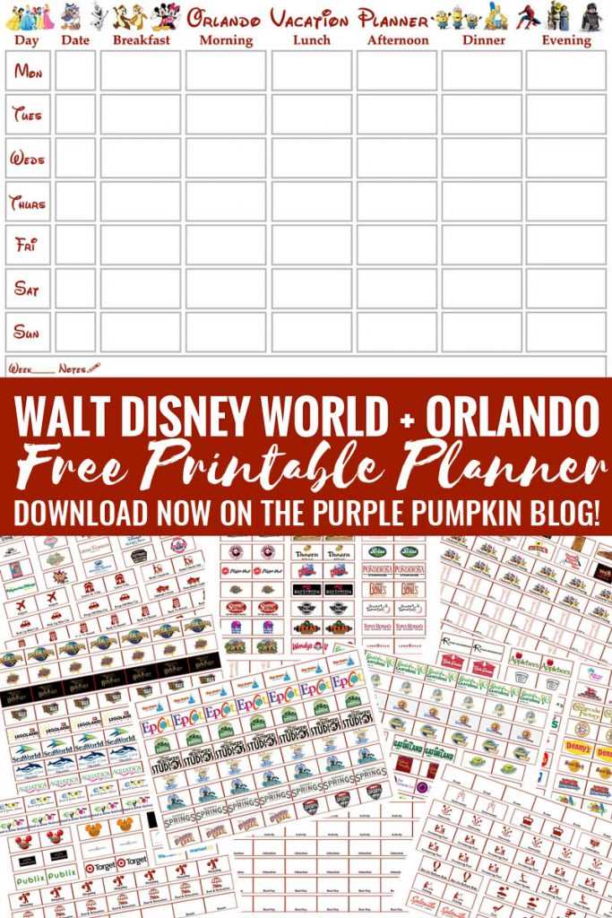 free disney planning printables