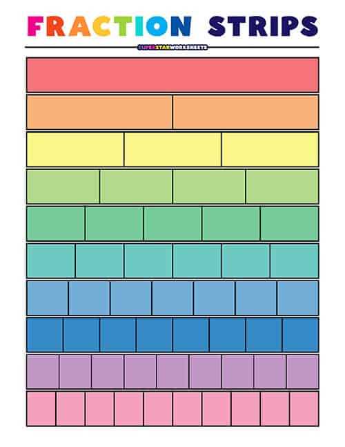 free fraction strips printable free fraction strips printable