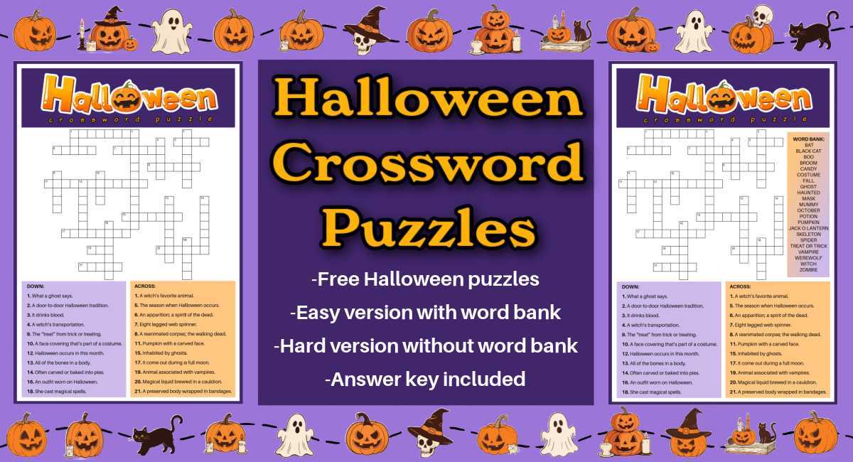 free halloween crossword puzzles printable
