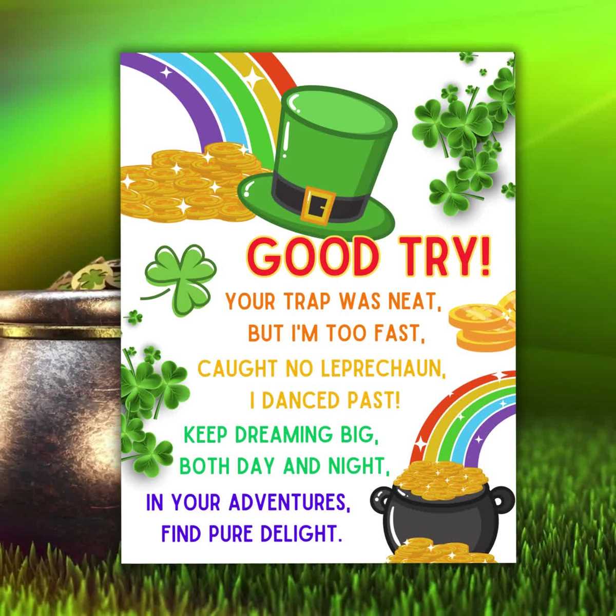 free leprechaun letter to child printable