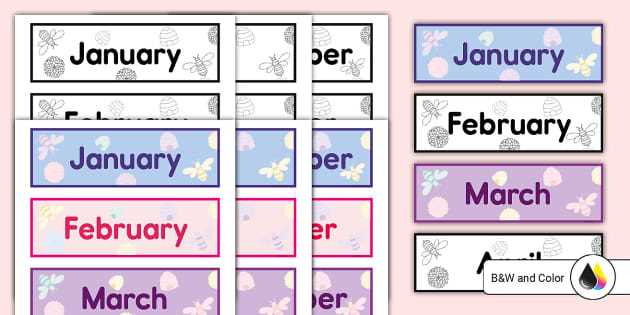 free months of the year printables