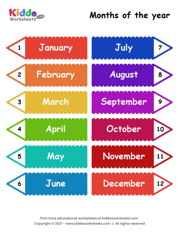 free months of the year printables