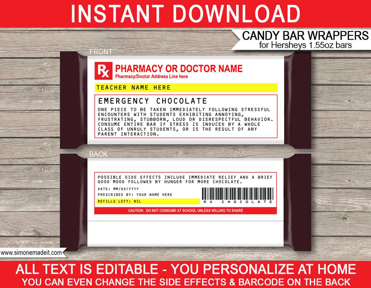 free printable 1.55 oz hershey bar wrapper template free printable 1.55 oz hershey bar wrapper template