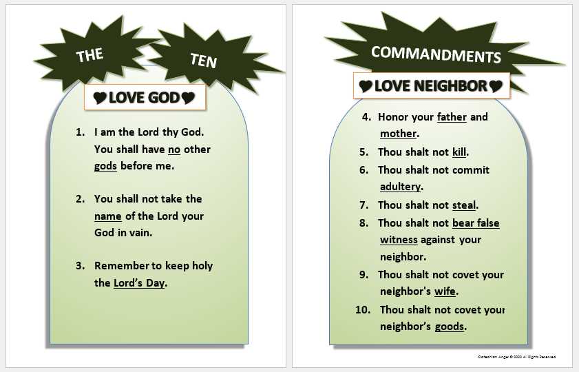 free printable 10 commandments for kids free printable 10 commandments for kids