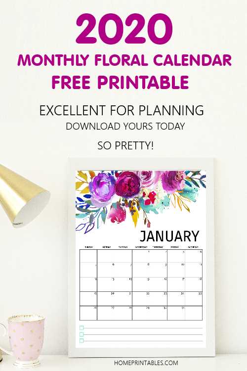 free printable 2020 calendars