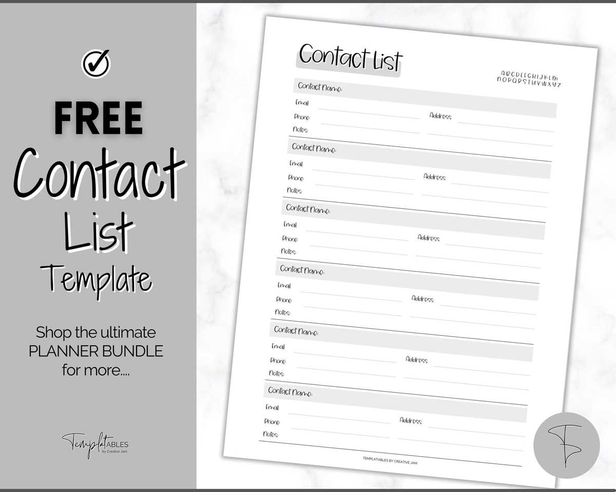 free printable address book