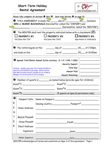free printable basic rental agreement month to month