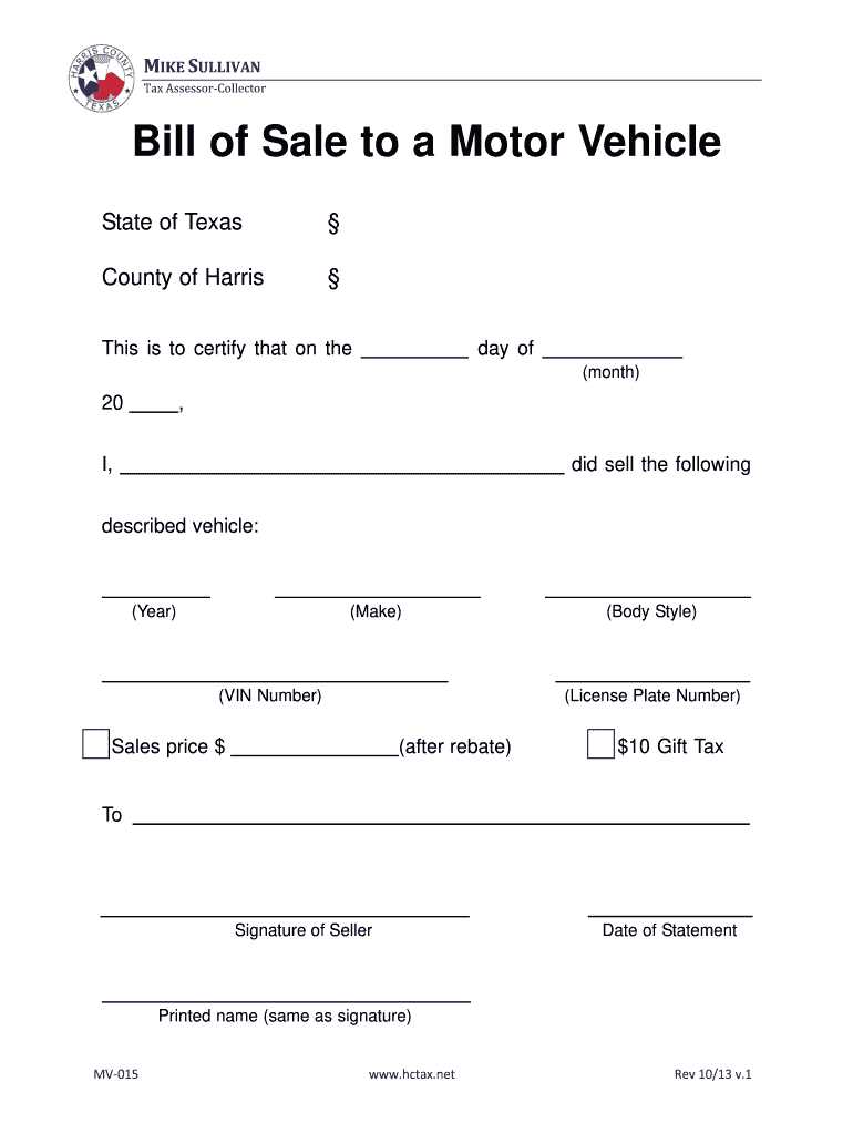 free printable bill of sale texas