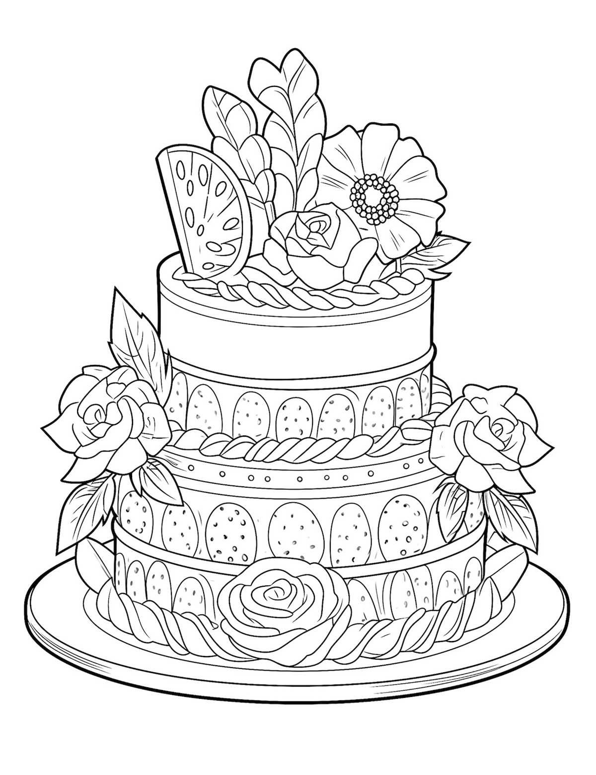free printable birthday cake coloring page