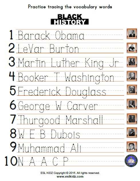 free printable black history month worksheets