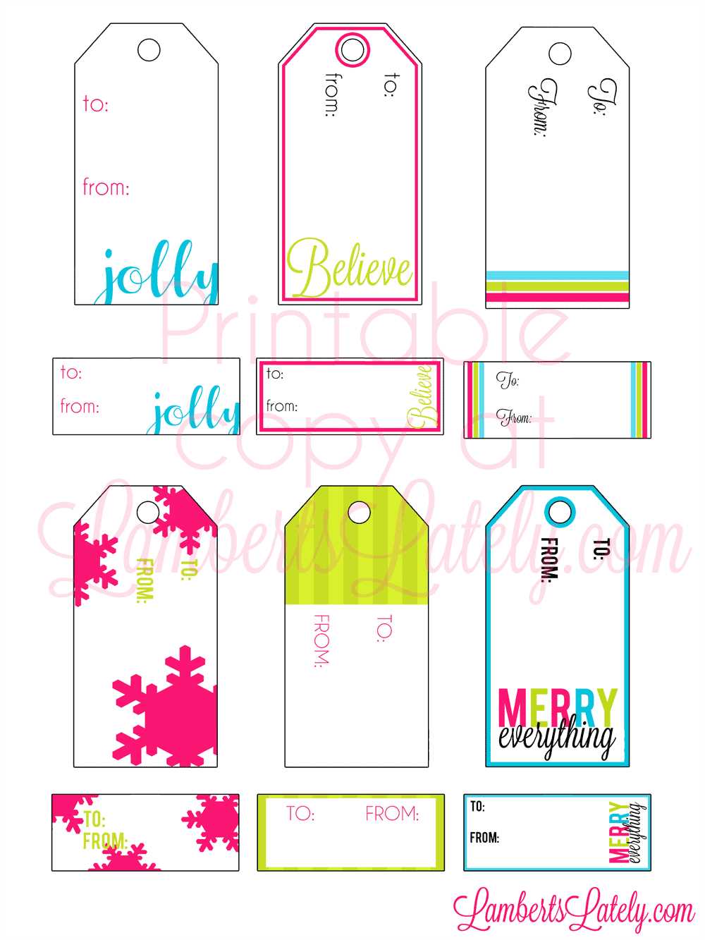free printable blank gift tags