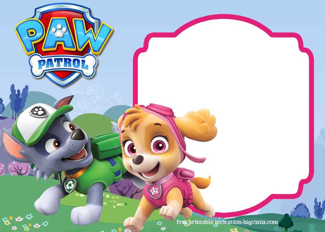 free printable blank paw patrol birthday invitations