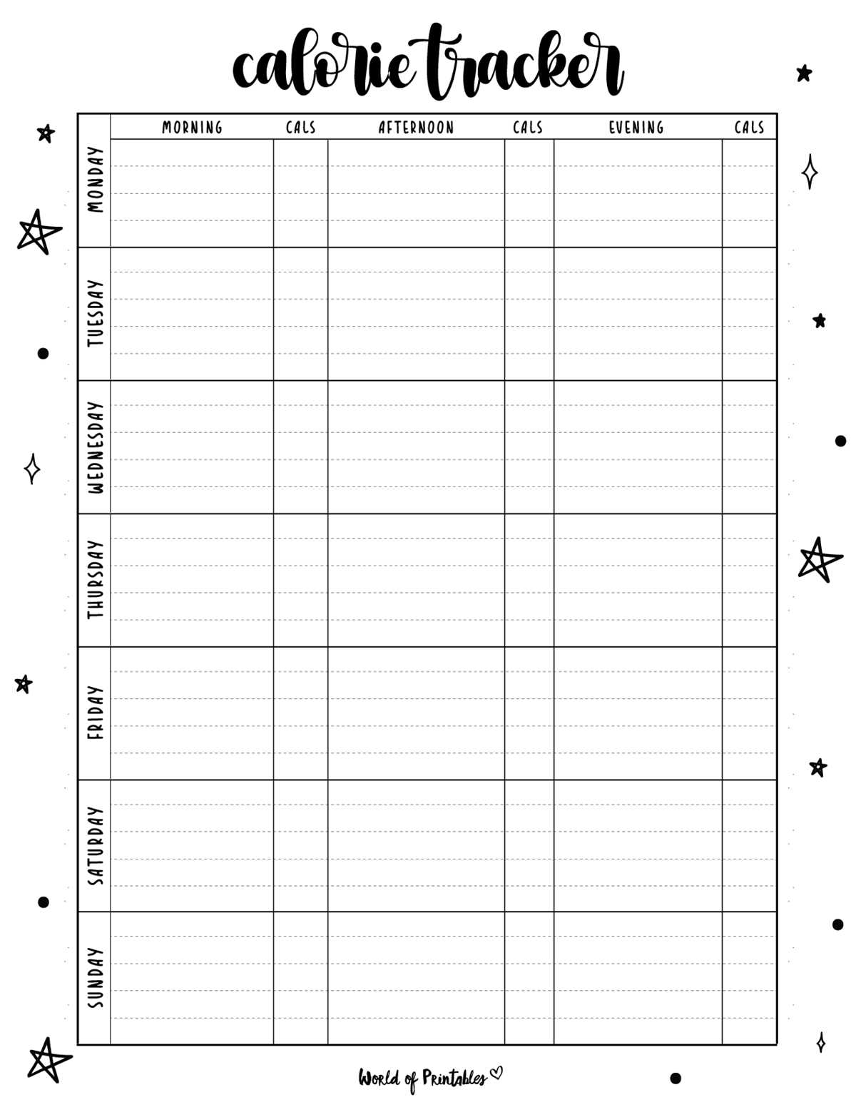 free printable calorie counter sheet free printable calorie counter sheet