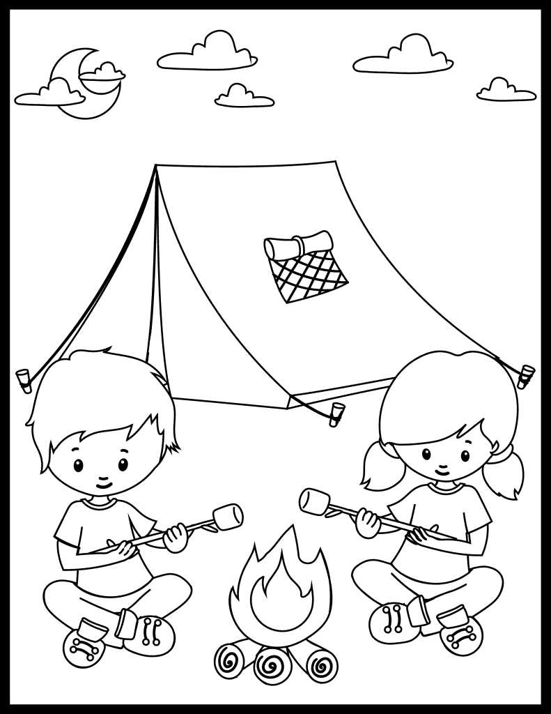 free printable camping coloring sheets