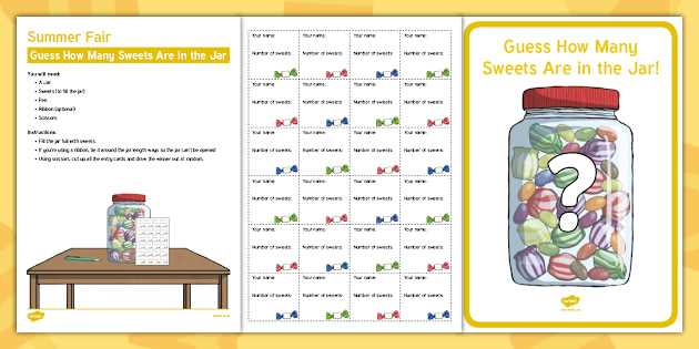 free printable candy jar guessing game template