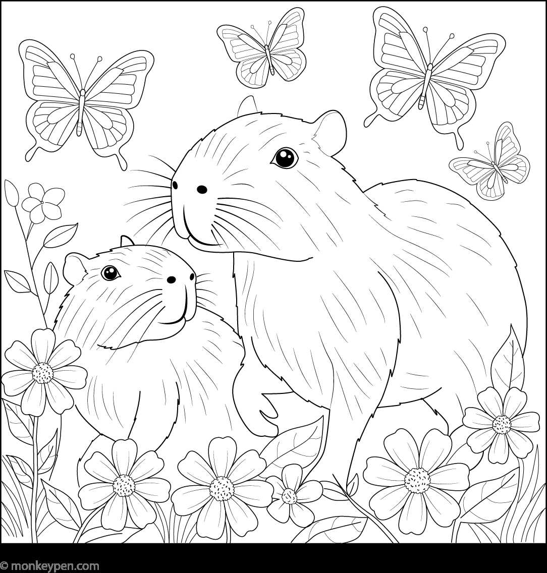 free printable capybara coloring pages free printable capybara coloring pages