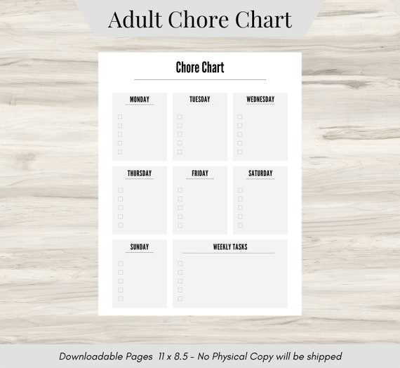 free printable chore list for adults free printable chore list for adults