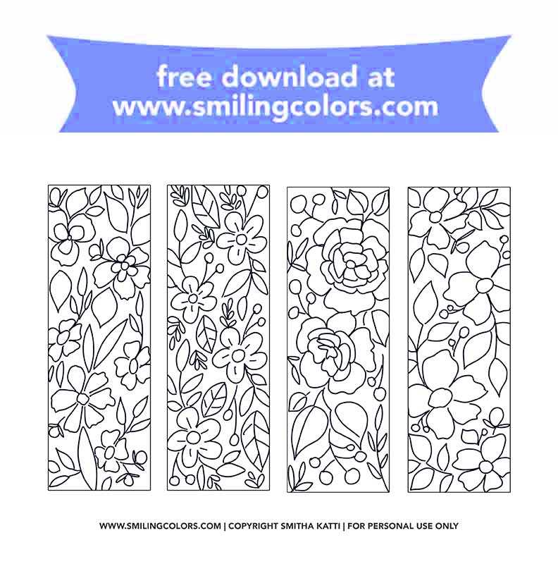 free printable coloring bookmarks