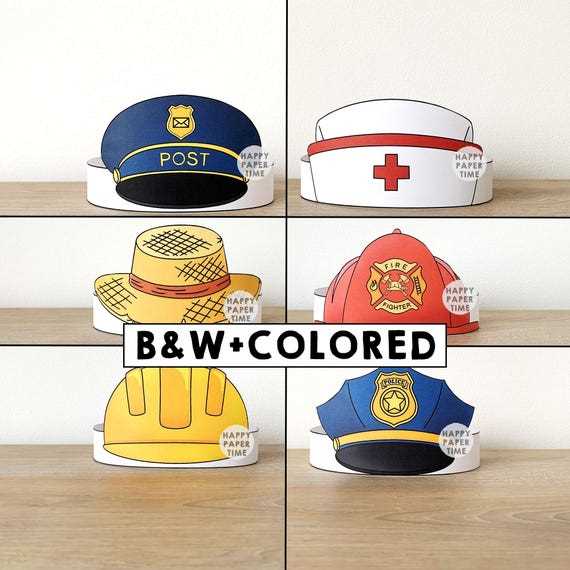 free printable community helpers paper hats free printable community helpers paper hats