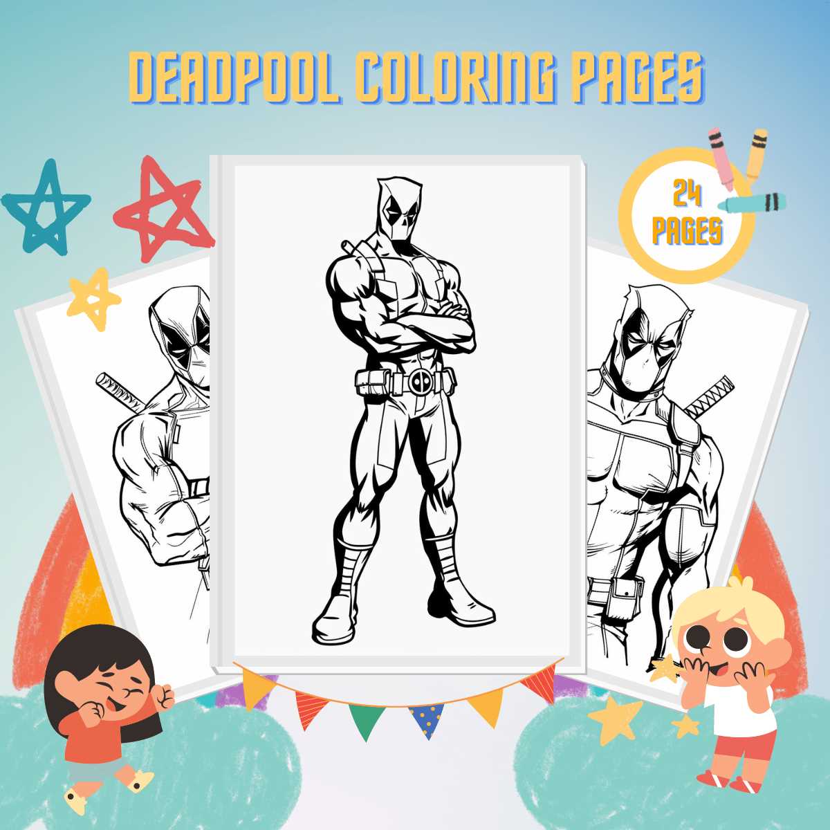free printable deadpool coloring pages