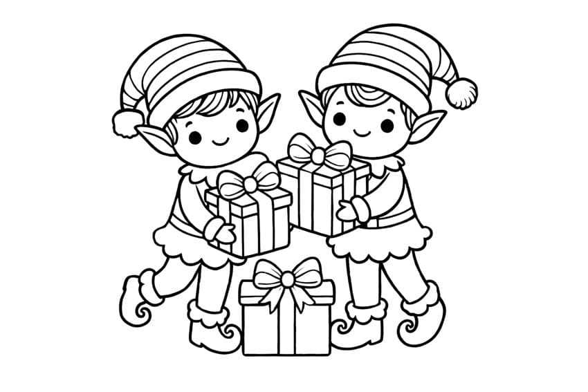 free printable elf coloring pages