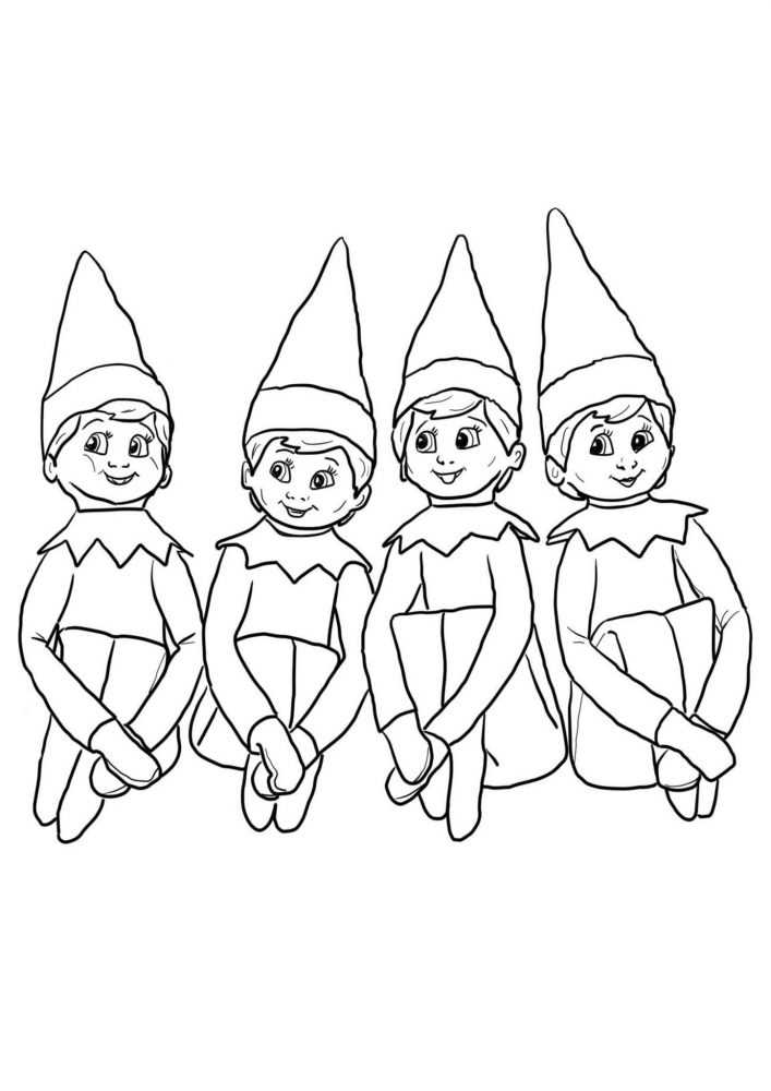 free printable elf coloring pages