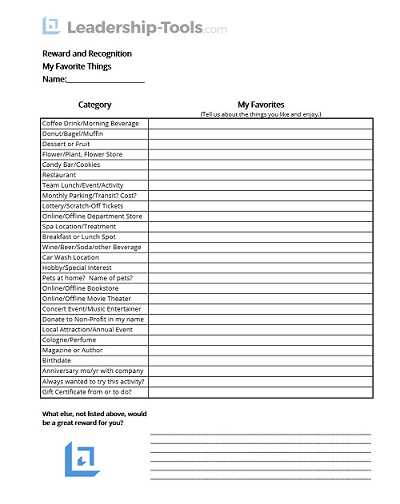 free printable employee favorite things list free printable employee favorite things list