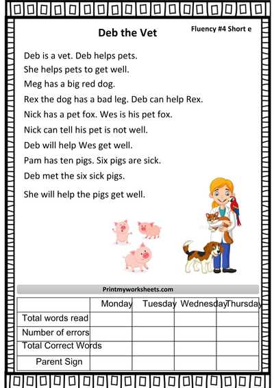 free printable fluency passages