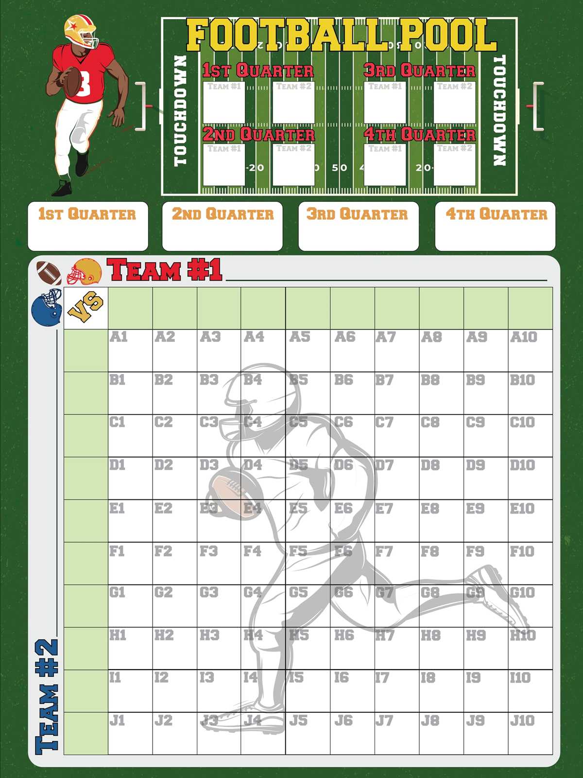 free printable football numbered football squares free printable football numbered football squares