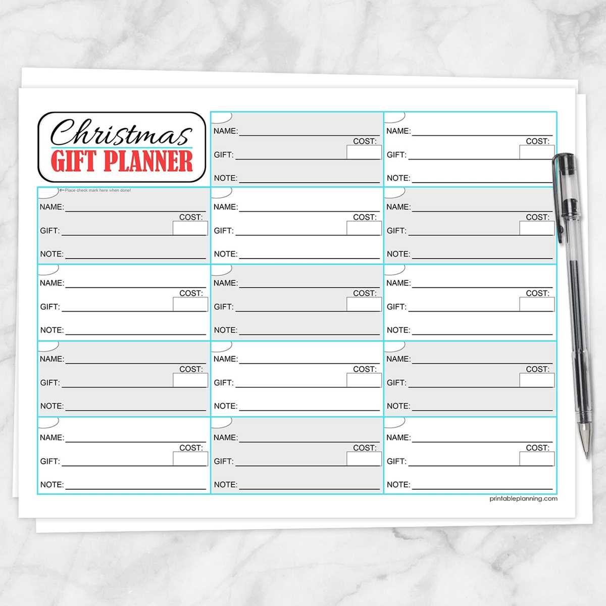 free printable gift list free printable gift list