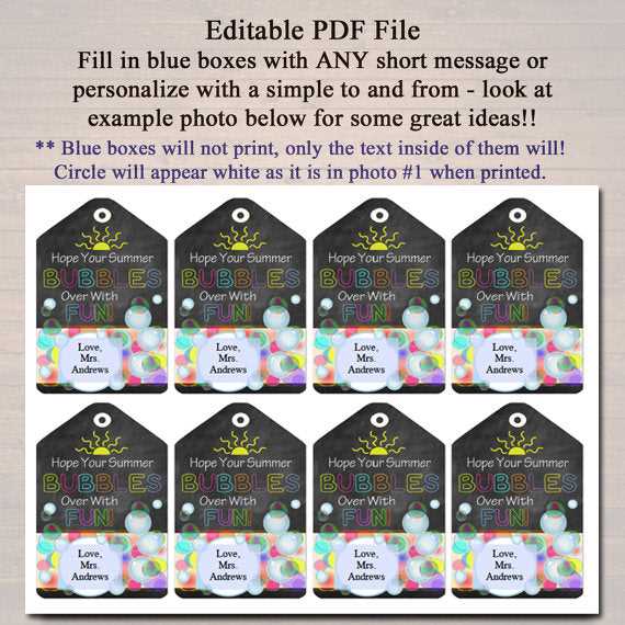 free printable gift tags for bubbles