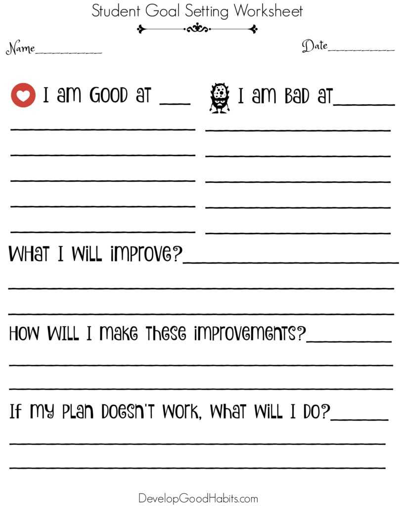 free printable goal setting worksheets free printable goal setting worksheets