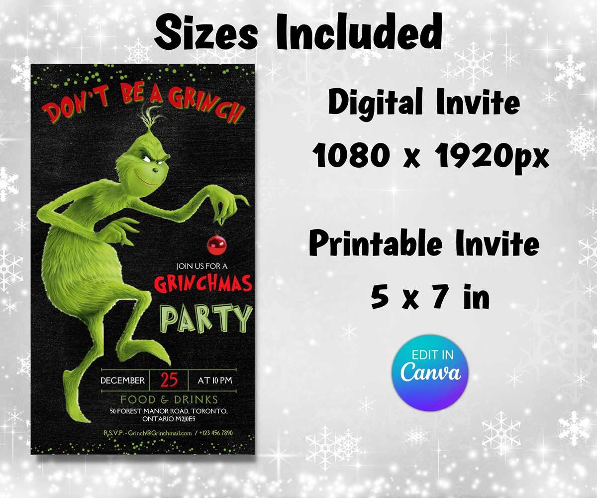 free printable grinch invitation template free printable grinch invitation template